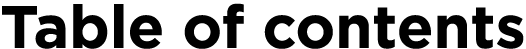 Table of contents