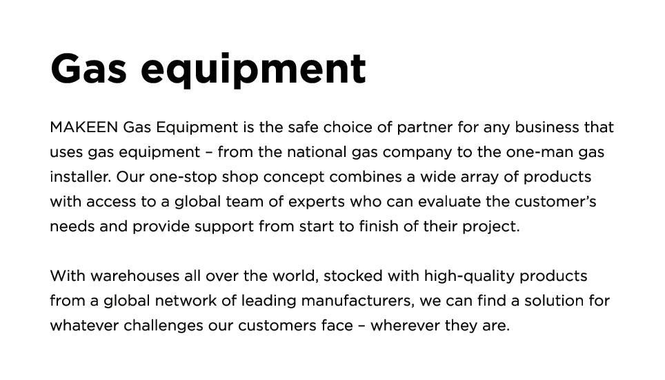 Gas equipment MAKEEN Gas Equipment is the safe choice of partner for any business that uses gas equipment – from the ...