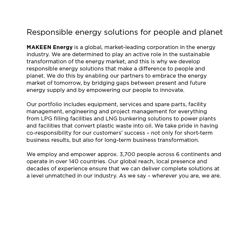 Responsible energy solutions for people and planet MAKEEN Energy is a global, market-leading corporation in the energ   