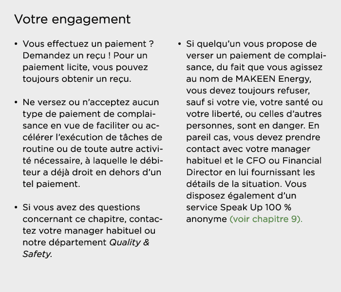 Votre engagement   Vous effectuez un paiement   Demandez un reçu   Pour un paiement licite, vous pouvez toujours obte   