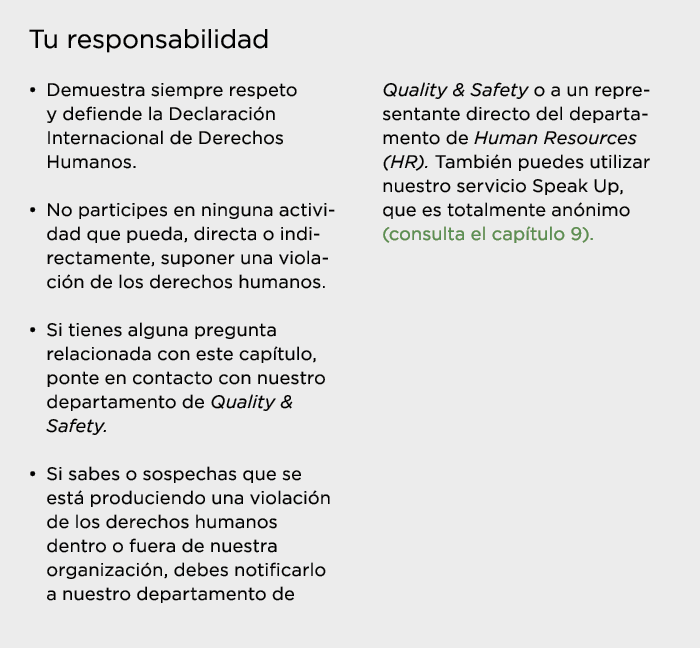 Tu responsabilidad   Demuestra siempre respeto y defiende la Declaración Internacional de Derechos Humanos    No part   