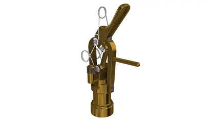 3D illustration of manual filling head for centre valves (click-on)