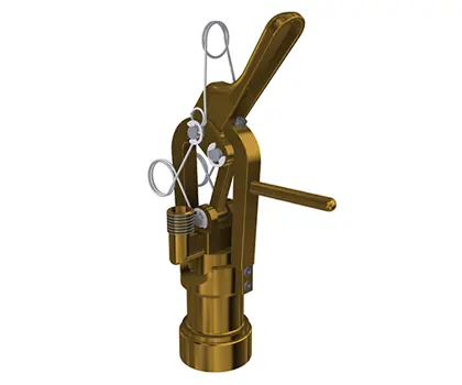 3D illustration of manual filling head for centre valves (click-on)