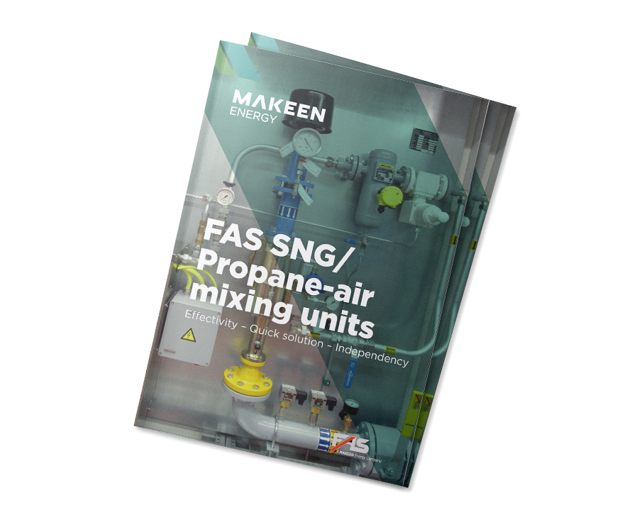 image of brochure cover with the title FAS SNG/Propane-air mixing unit