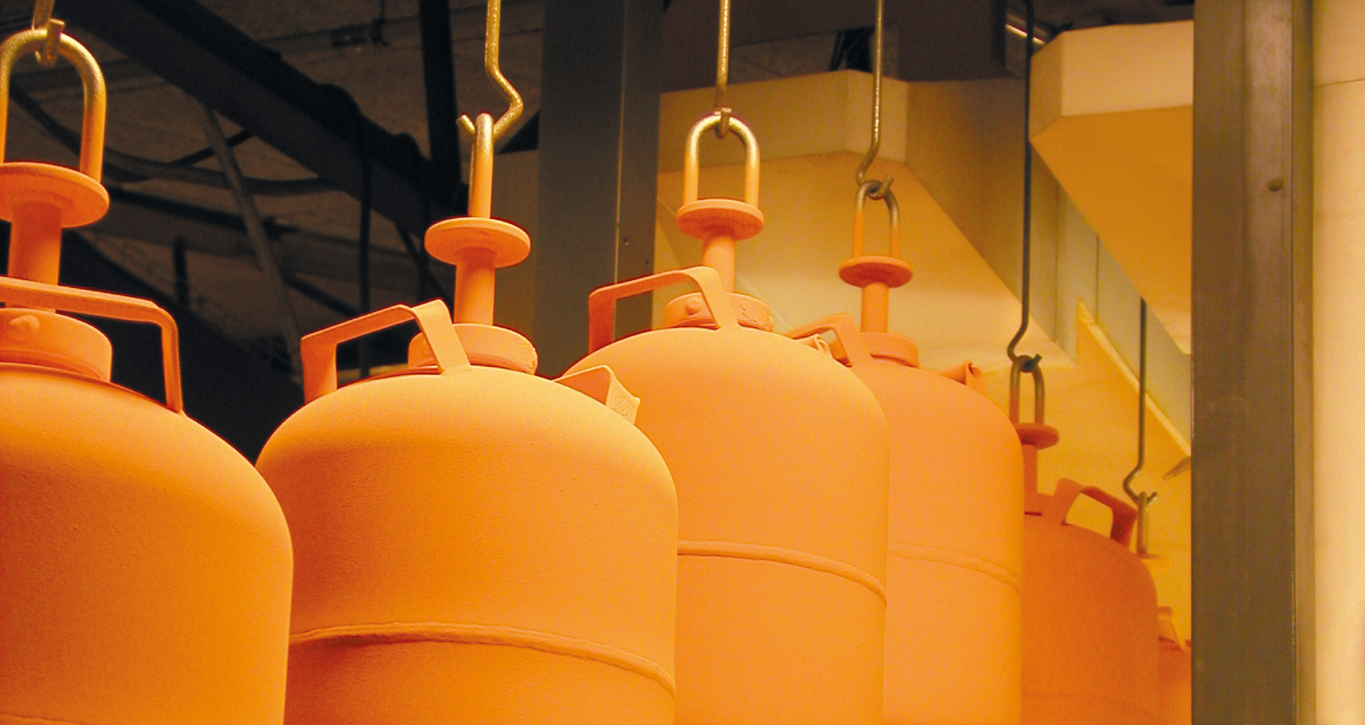 New painted gas bottles