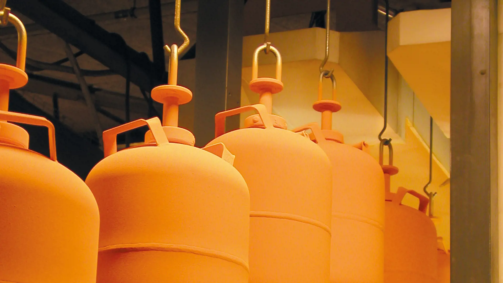 New painted gas bottles