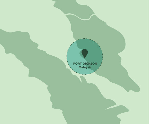 A map showing the location of the Port Dickson facility in Malaysia