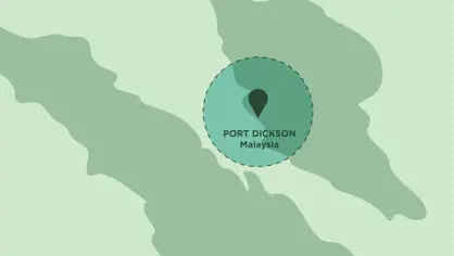 A map showing the location of the Port Dickson facility in Malaysia