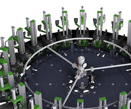 3D illustration of a LPG filling carousel