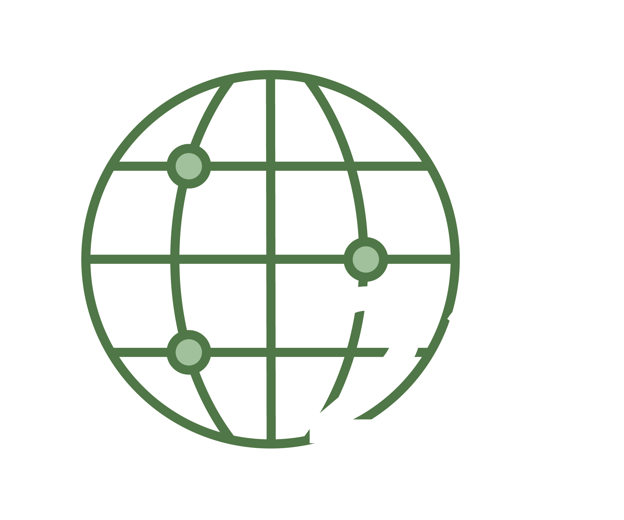 icon of the globe with 3 dots and the number 22