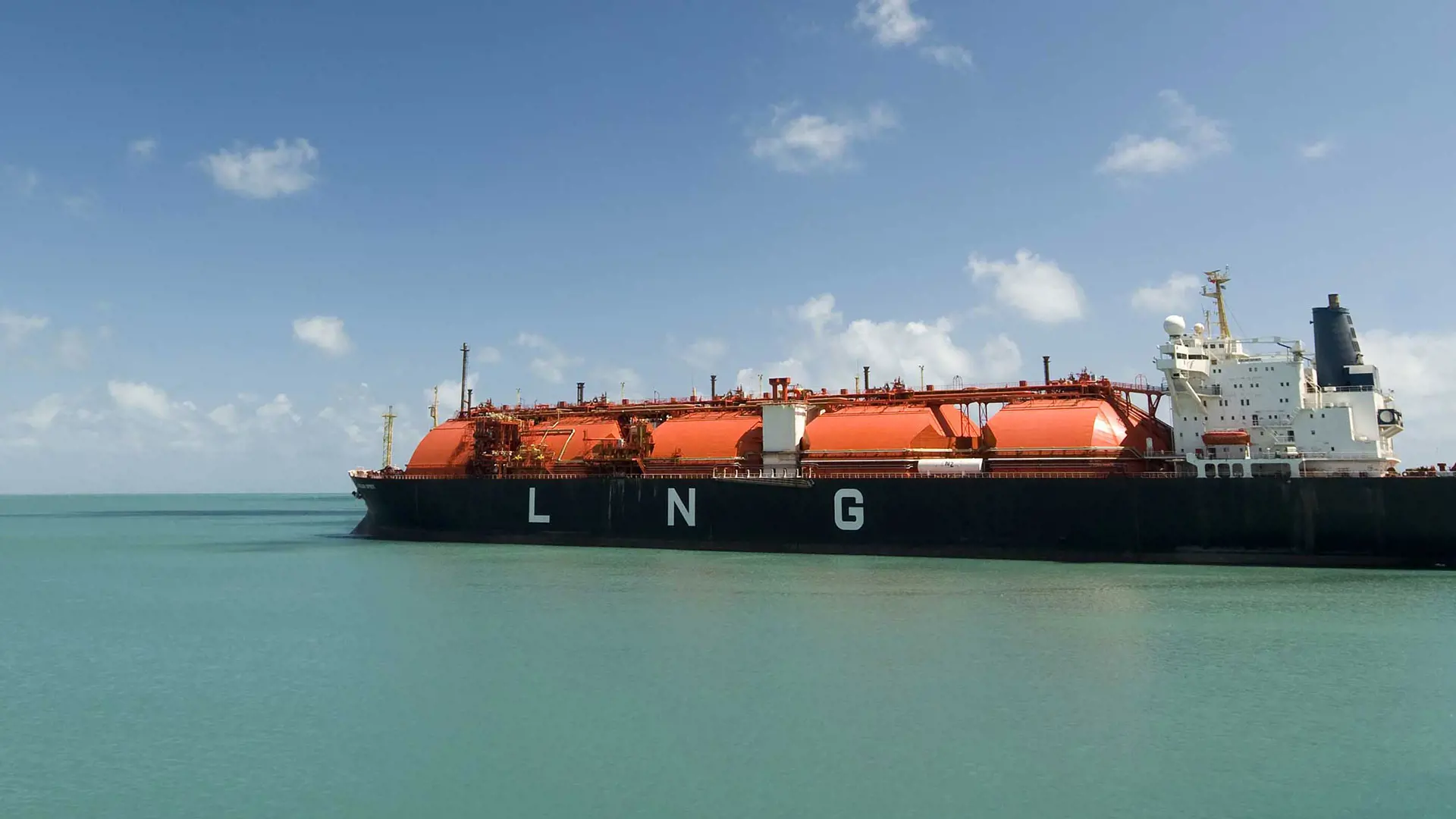 LNG transporter vessel at sea
