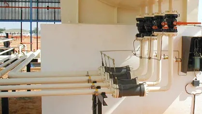image of an LPG piping systems with white pipelines