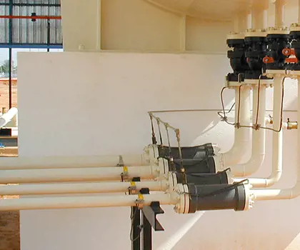 image of an LPG piping systems with white pipelines