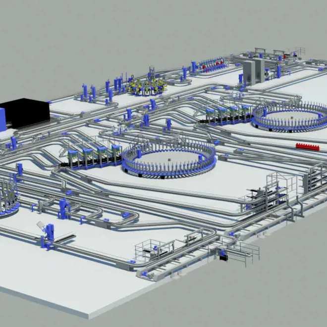 A rendering of a full sized filling plant