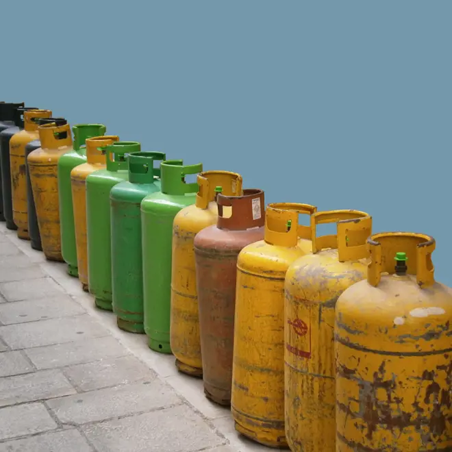 Line of worn out cylinders