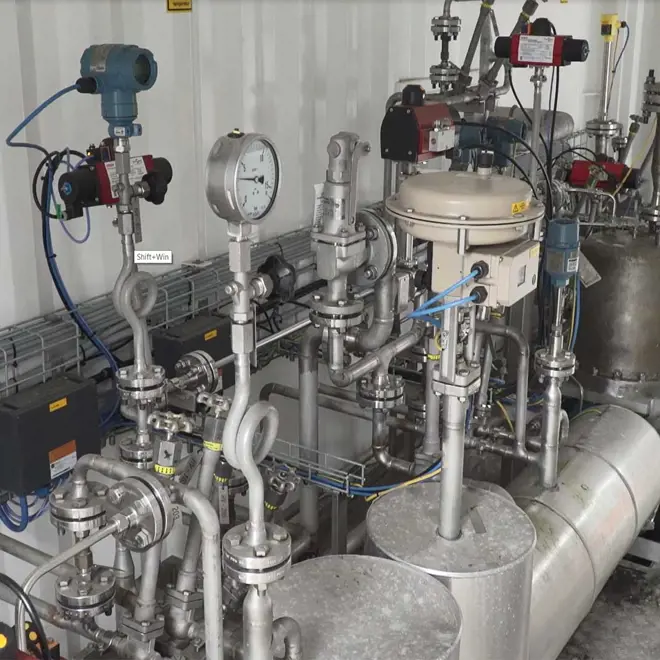 Bunkering equipment in cargo container