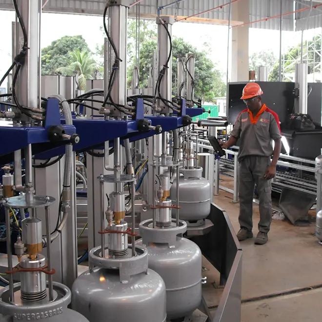 image of a FLEXSPEED carrousel gray with grey LPG cylinders