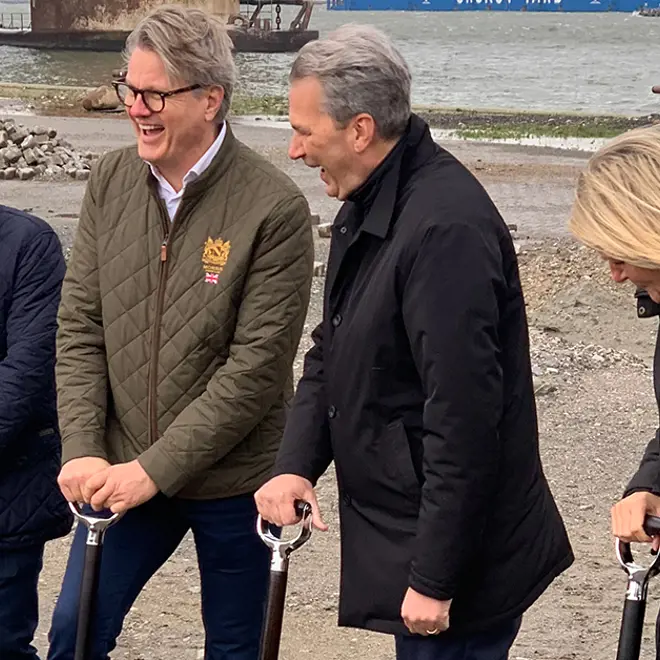 Ceremony for the beginning of construction of Nordliq at the Port of Frederikshavn