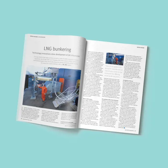Image of the Gasworld article about LNG bunkering