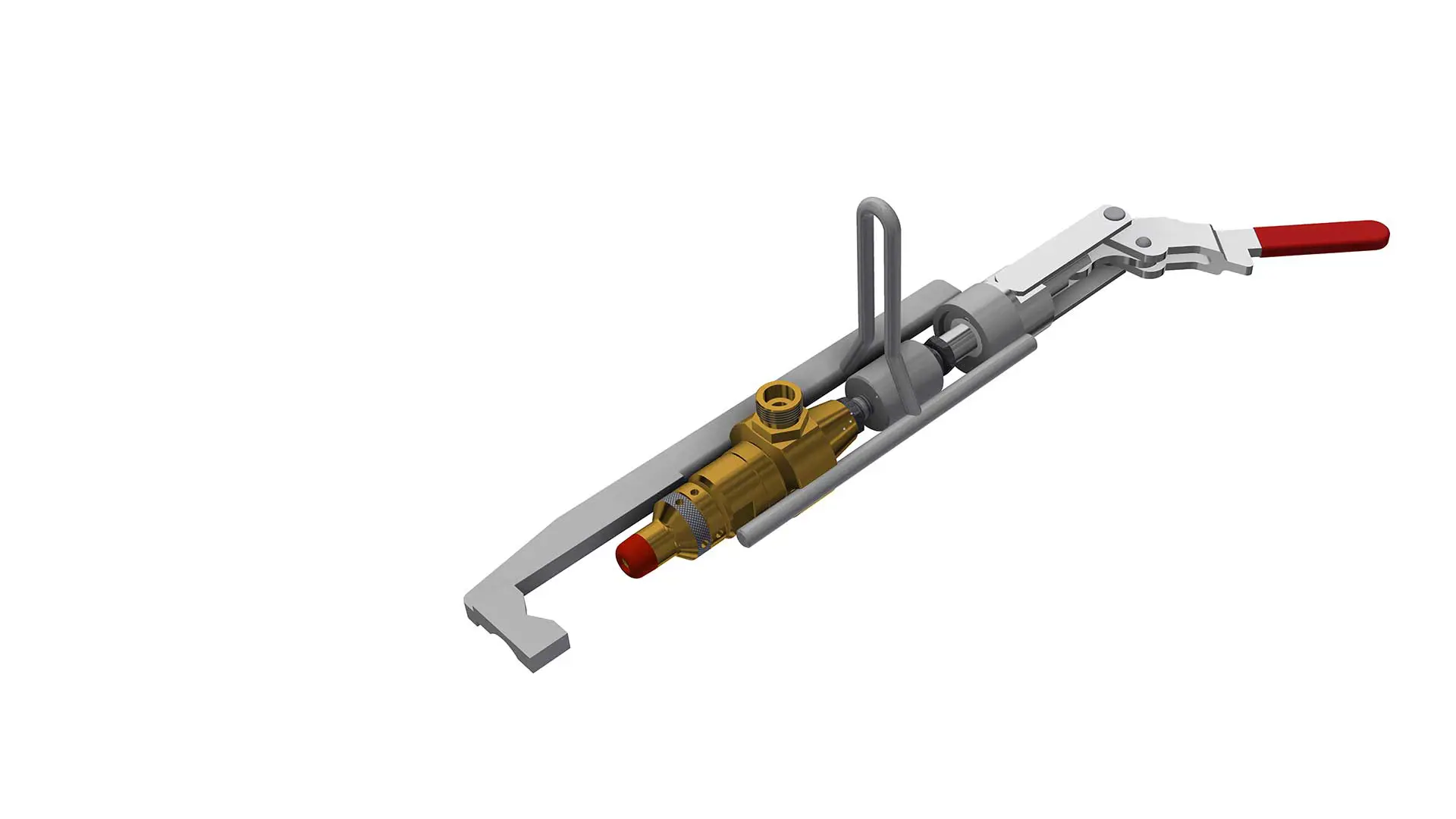 3D illustration of Manual Filling head with clamping hook for screw valves