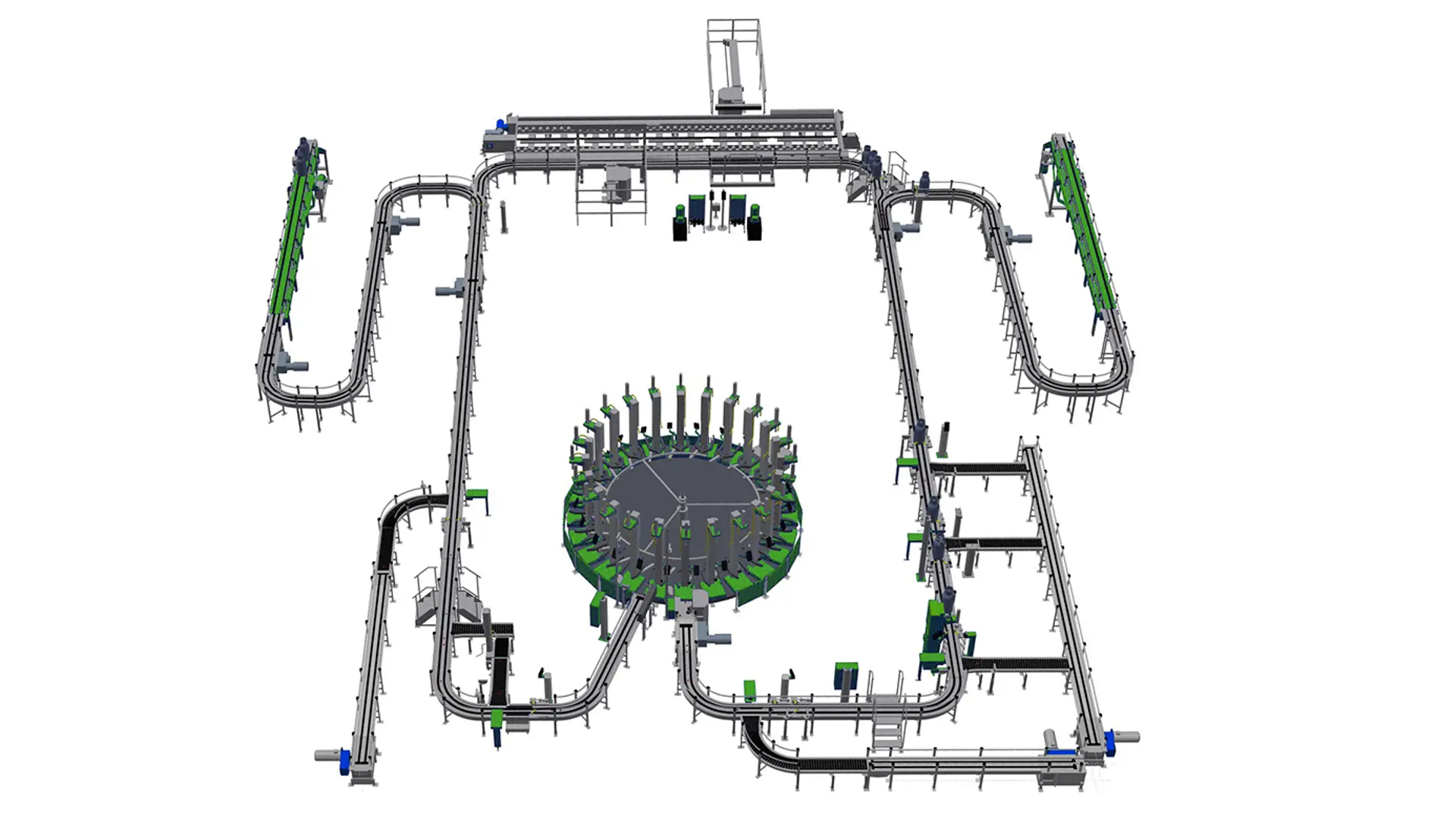 3D illustration of chain conveyor system