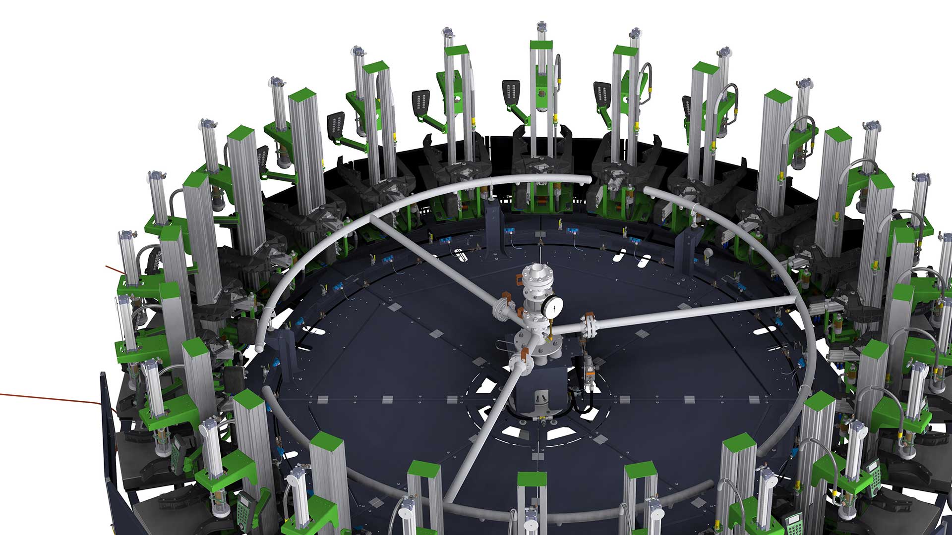 3D illustration of a LPG filling carousel