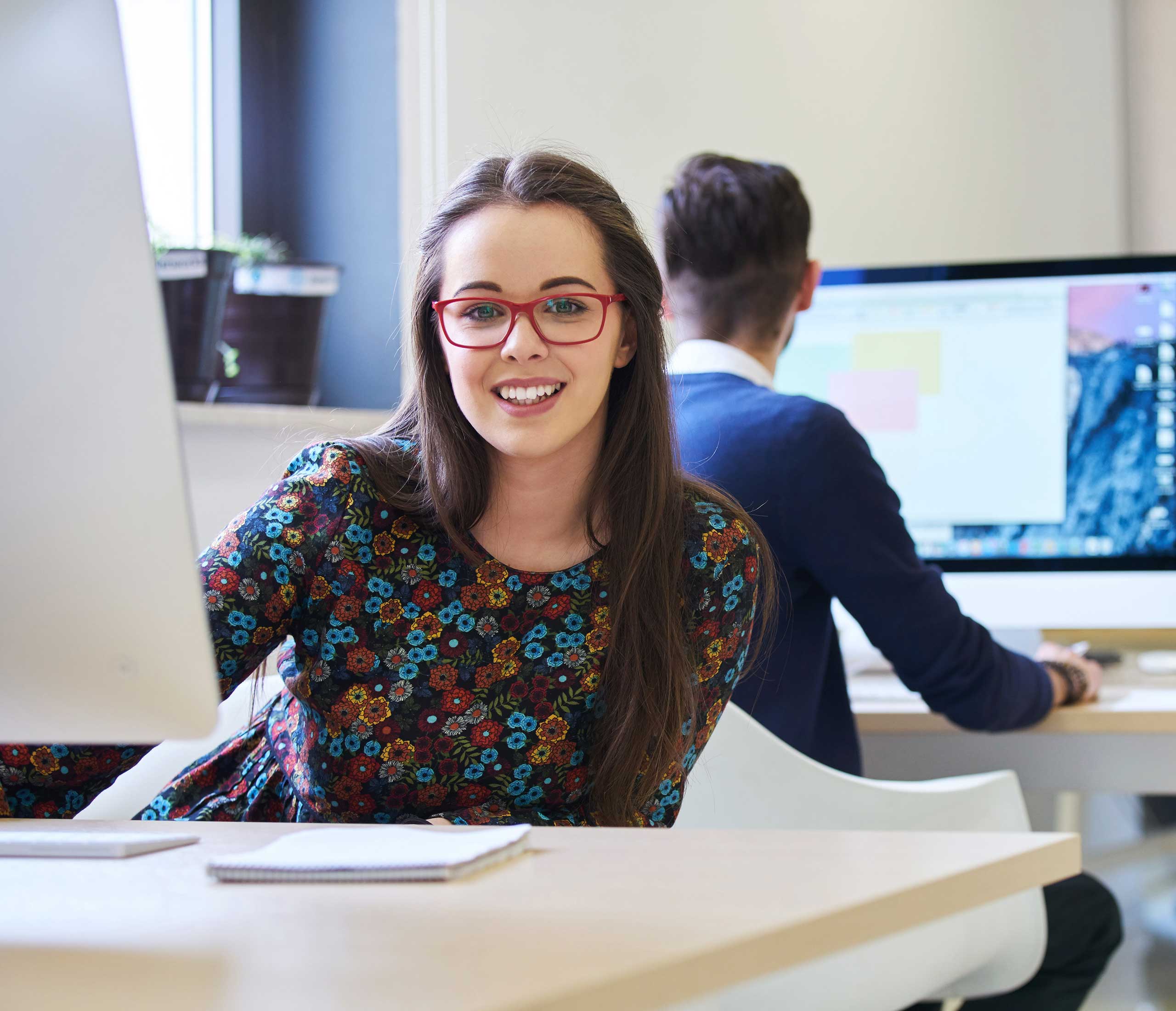 Young woman at a desk