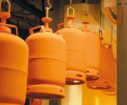 New painted gas bottles