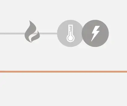 illustration of icons of gas heat and electricity