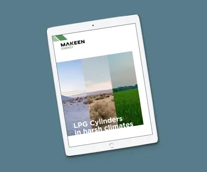 An ipad with the e-book: LPG cylinders in harsh climates