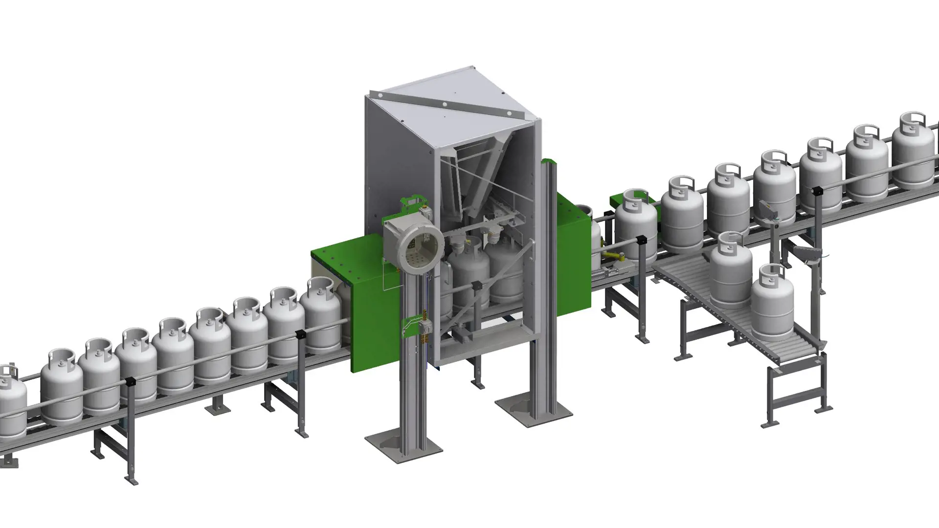 Camera vision unit with automatic taring and sorting in-line in chain ...