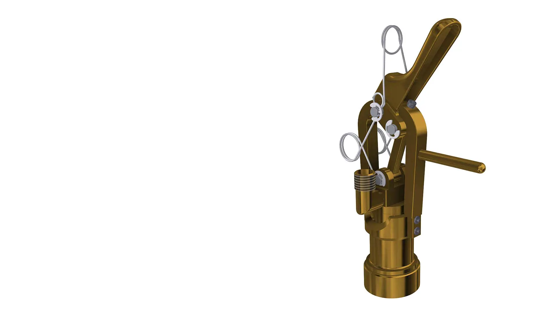 3D illustration of manual filling head for centre valves (click-on)