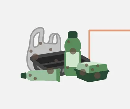 illustration of dirty old plastic waste