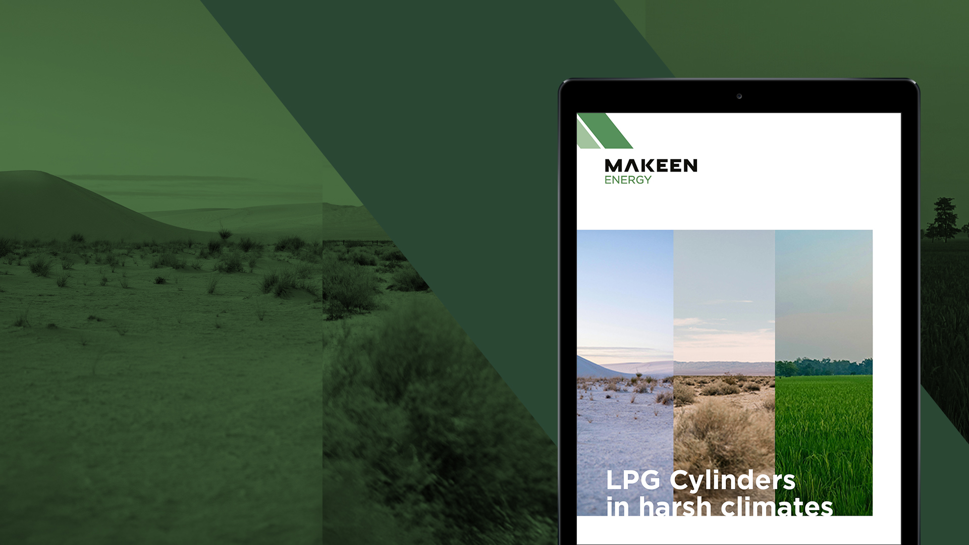 An ipad with the e-book: LPG cylinders in harsh climates