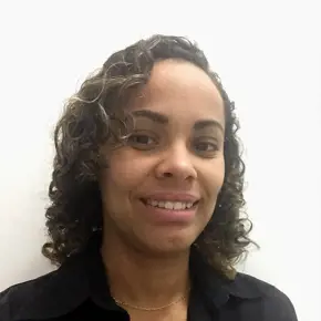 Portrait of a woman with brown curled hair CPJ