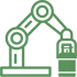 icon for AI enable a machine arm handling a LPG cylinder