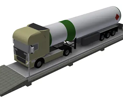 3D illustration of a truck on a electronic weighbridge