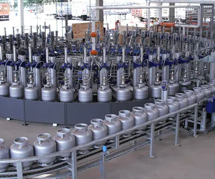 image of a FLEXSPEED carrousel gray with grey LPG cylinders