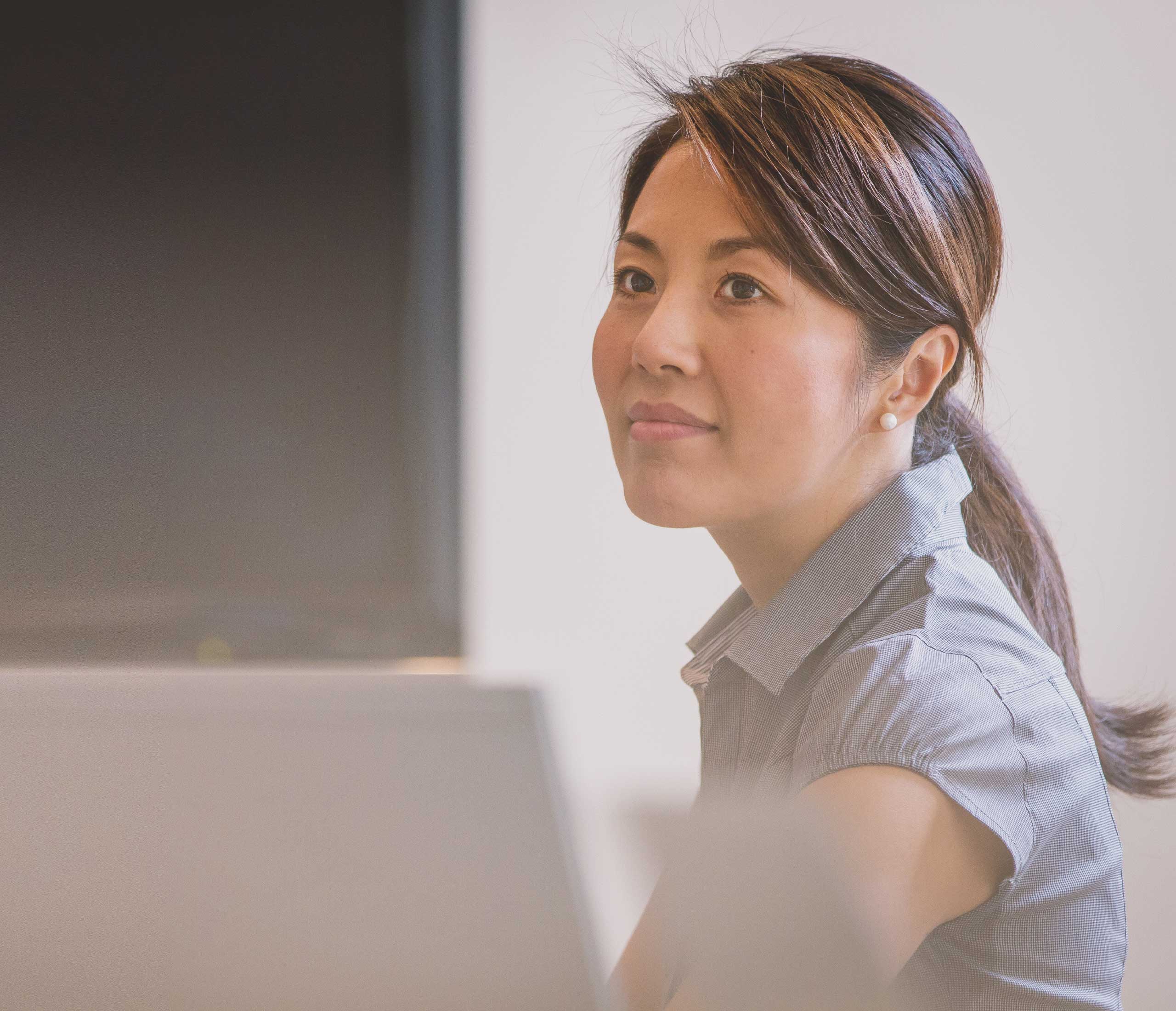 image of a woman and computer